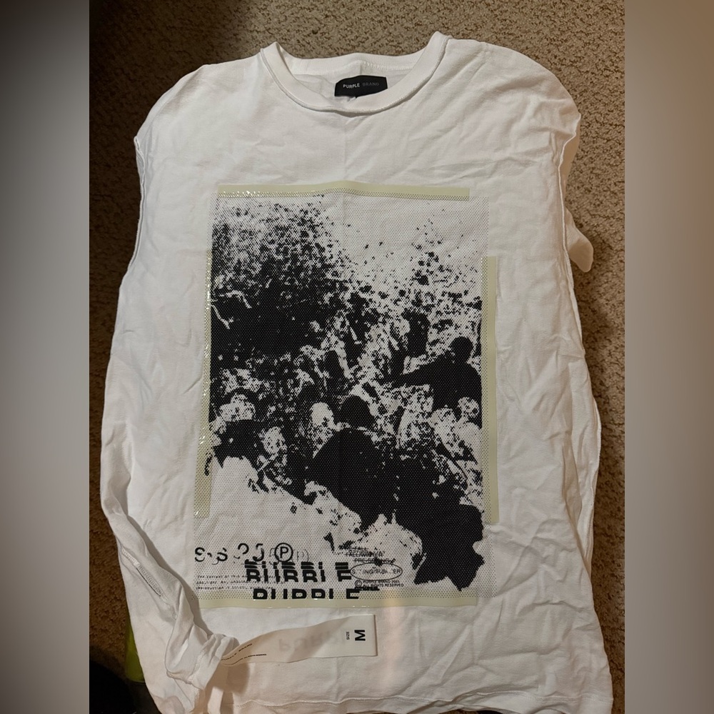 PURPLE BRAND WHITE MOSH Graphic Men's Tee